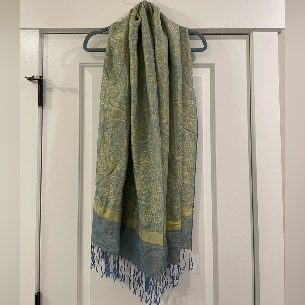 Green and Blue Pashmina Scarf